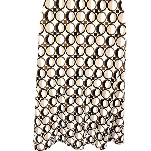 Sandra Darren Womens Brown V-Neck Y2K Beige Stretch Knit V-Neck Dress sz 6 - Picture 4 of 8